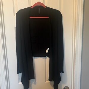 Athleta Black Open-Front Draped Cardigan